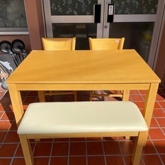 【値下しました】ダイニング テーブル イス ベンチ ネオス セッ...