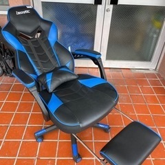 【値下しました】ゲーミングチェア Meseracing PUレザー 座面厚さ約10センチ オフィスチェア オットマン付き ゲーム デスクチェア パソコンチェア 椅子 No2467の画像