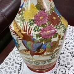 ★【値下げしました‼️】丸十 薩摩焼 花瓶/壺（大物、全長46㎝）の画像