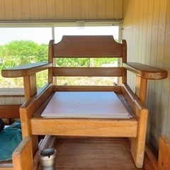 木のソファセットの画像