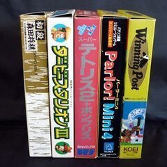 スーパーファミコン用ソフト パーラーミニ4 初段森田将棋 スーパーテトリス+ボンブリス ダービースタリオンⅢ ウィニングポスト 5点セット 札幌 北20条店の画像
