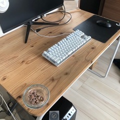木製スチールデスク　テーブルの画像