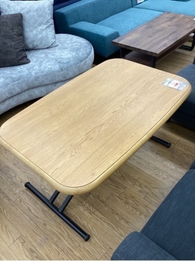 KG-28【新入荷　リサイクル品】レバー式昇降テーブル　ナチュラル