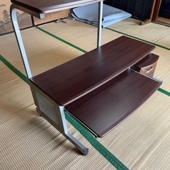パソコンデスク キャビネット付の画像