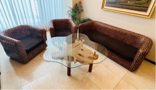 バリ直輸入　ソファーセット　美容サロンにて使用