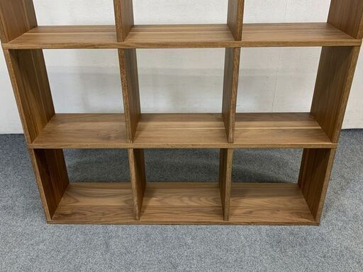 無印良品/MUJI スタッキングシェルフ ウォールナット材 3段×3列 幅122 オープンシェルフ 間仕切り 収納家具 飾棚 中古 店