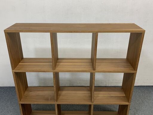 無印良品/MUJI スタッキングシェルフ ウォールナット材 3段×3列 幅122 オープンシェルフ 間仕切り 収納家具 飾棚 中古 店