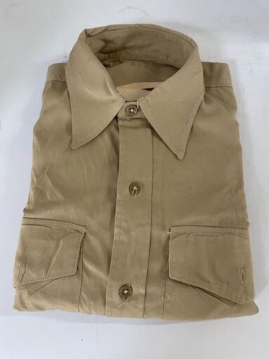 40s デッドストック 米軍実物 コットンポプリンシャツ 15x32 カーキ