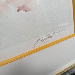 花　絵画　リトグラフ　版画　水彩画風　インテリア　額　美術品　大型 #BSの画像