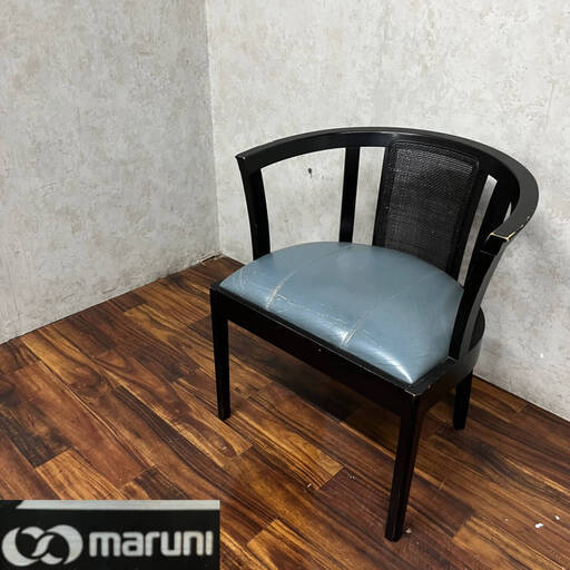 WY4/2 マルニ maruni アームチェア ダイニングチェア ビンテージ 木製 革張り アンティーク 高級家具 ★直接引き取り歓迎◆