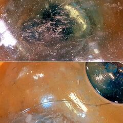 古いガラスの浮き玉 台座付 浮き球 ガラス玉 オブジェ インテリア 昭和レトロ 浮玉 古道具 漁具　/TJ-1250 2Fの画像
