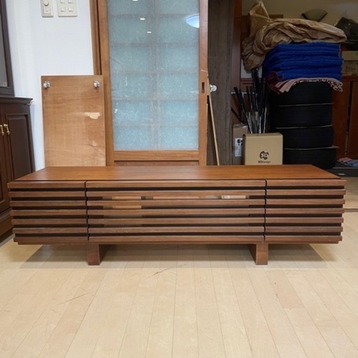 【超美品‼️】高級♪ 大川家具 140cm幅ローボード テレビ台 収納家具 ウォールナット材ブラウン♪