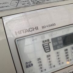 日立 HITACHI　ヒートリサイクル 風アイロン ビッグドラム BD-V3400L[ドラム式全自動洗濯乾燥機（9.0kg) ピュアホワイト]　の画像