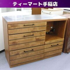 大川家具 東馬 ミドルレンジボード 幅120cm 木製 こげ茶 ...
