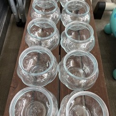 (取引完了)IKEA丸形ガラス瓶　10個の画像