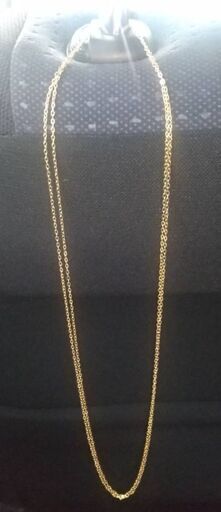 約60ｃｍ　幅 約2ｍｍ Ｋ１８イエローゴールド 重さ 2.1ｇ 2連チェーン 激レア