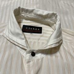 ワイシャツ 黄色二重ストライプ 襟が少し変わったタイプ⑩の画像