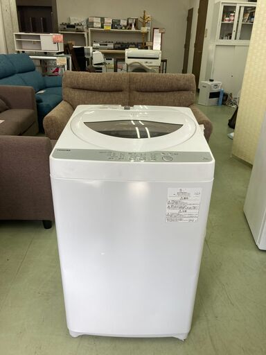 【リサイクルショップ　ピカソ　小松原】★分解洗浄済み★東芝 TOSHIBA 全自動洗濯機 5kg 風乾燥(1.3kg) 2018年製 AW-5G6★9590★