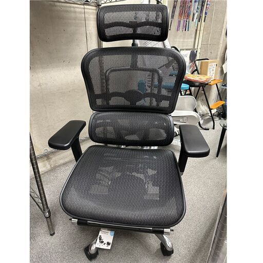 【展示品】エルゴヒューマン プロ オットマン付き ブラック Ergohuman EHP-LPL オフィスチェア