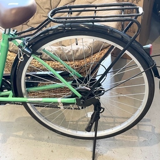 マルイシ 自転車 グリーン 26インチ スマホケース付き