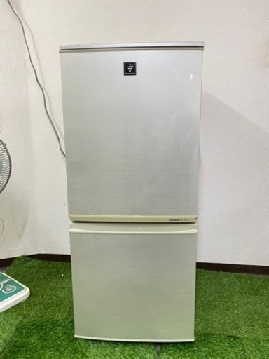 北九州市内配送無料　保証付き　シャープ SHARP SJ-PD14X-N [プラズマクラスター搭載冷蔵庫 (137L・つけかえどっちもドア) 2ドア ゴールド系]