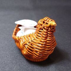 籐の小物入れ🐦小さな小鳥の形✨ほぼ未使用品の画像
