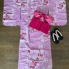 子供浴衣140帯下駄3点セット