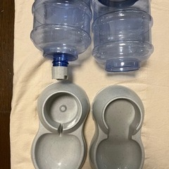 ペット自動給餌、給水器セット　重力式　4L