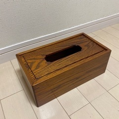 木製ティッシュケース　ナラ材板目　和風