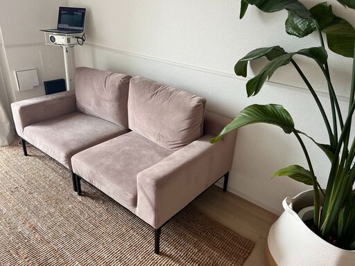 《最終値下げ》LOWYA2人掛けソファ ベルベット調