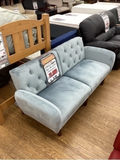 KG-30【新入荷　アウトレット】リクライニング機能付き　2シーターソファ　ブルー系