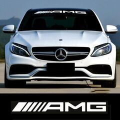 35インチ AMG メルセデスベンツ Mercedes Benz ウインドシールド デカール ステッカー ホワイト 白 90cmの画像