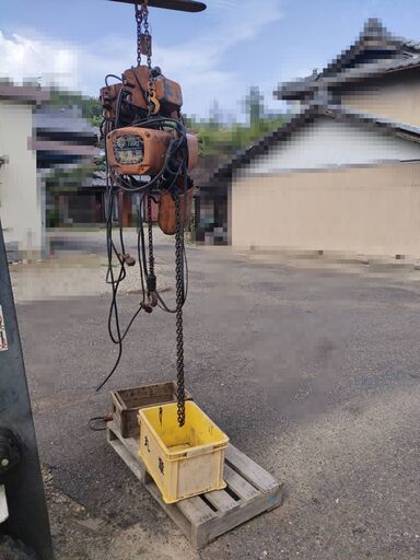 日立0.9ton 三相200V 　電動ホイスト 　左右上下　トロリー付 チエーンブロック