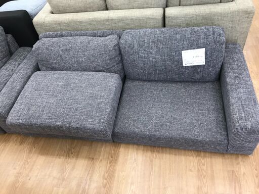 ★ジモティ割あり★  フロアソファ 灰色 H60×W185×D80 クリーニング済み KJ2261