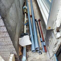 単管2.5m×2.ガス管1.5m、塩ビ管廃材