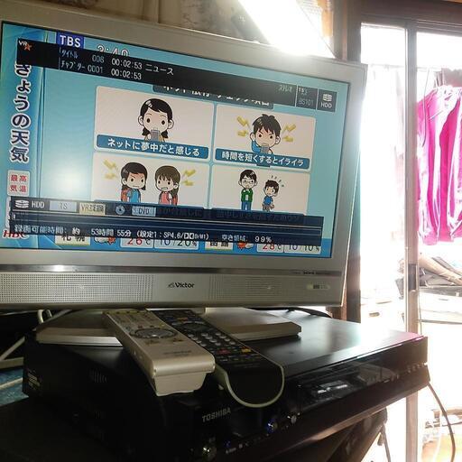 20インチ液晶テレビとDVDレコーダー