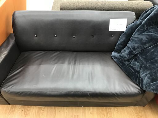 ★ジモティ割あり★  ソファー 黒 H70×W130×D62 クリーニング済み KJ2262
