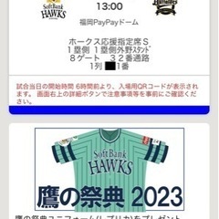 [値下] 7/17(月祝) ホークスvsオリックス 鷹の祭典 応...