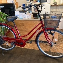 後輪タイヤ・後輪チューブ新品！】LEDダイナモ 26インチ自転車 レッド