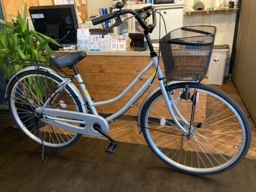 【美品！】26インチ自転車　シルバー