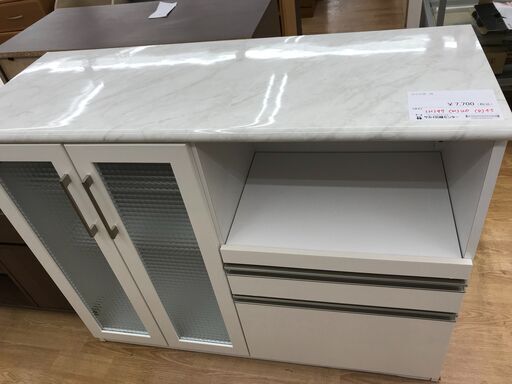 ★ジモティ割あり★  レンジ台 白 H97×W120×D45 クリーニング済み KJ2278