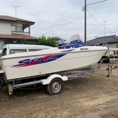 中古 YAMAHA3気筒エンジン モーターボート トレーラー付きの画像