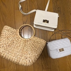 バッグ3点セット　カゴバッグとショルダーバッグ