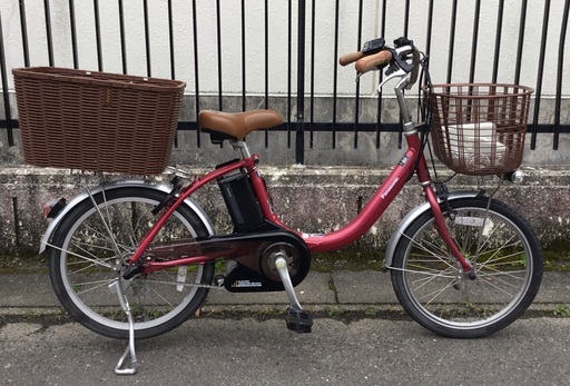 ◉PayPay10%ポイント還元＜美品＞パナソニック BE–ELDU03P ・チョコブラウン・20インチ電動アシスト自転車・後ろかごは新品でお得・お手入れでピカピカです♪