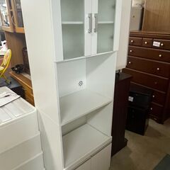 リサイクルショップどりーむ荒田店　No7698 食器棚　レンジ台　キッチン収納　綺麗な白♪　状態良好♪　