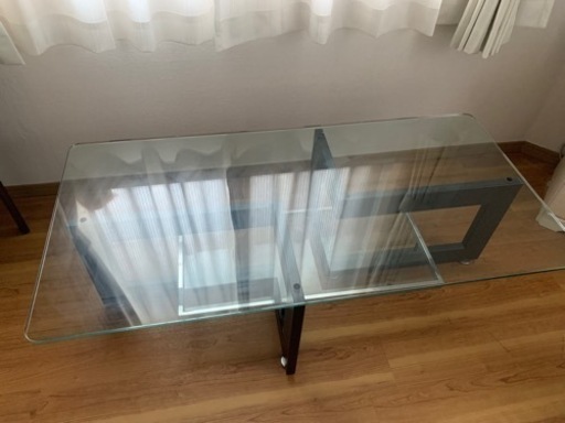 大塚家具　ガラス　ローテーブル