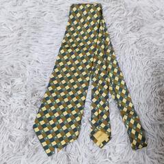 YVES SAINT LAURENT ネクタイ チェック 黃 イヴ サンローランの画像