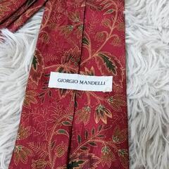 ★お好きなもの３点選べます★GIORGIO MANDELLI ネクタイ 赤 絹100% ジョルジオマンデリーの画像
