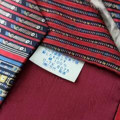 YVES SAINT LAURENT ネクタイ 赤 ネイビー 絹100% イヴサンローランの画像