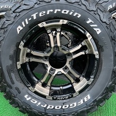 【引取り限定】現行ジムニーJB64 RAYS FDX-J BFGoodrich225/75R16 4本の画像